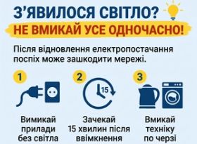  З’явилося світло? Не поспішайте вмикати всі електроприлади одночасно!